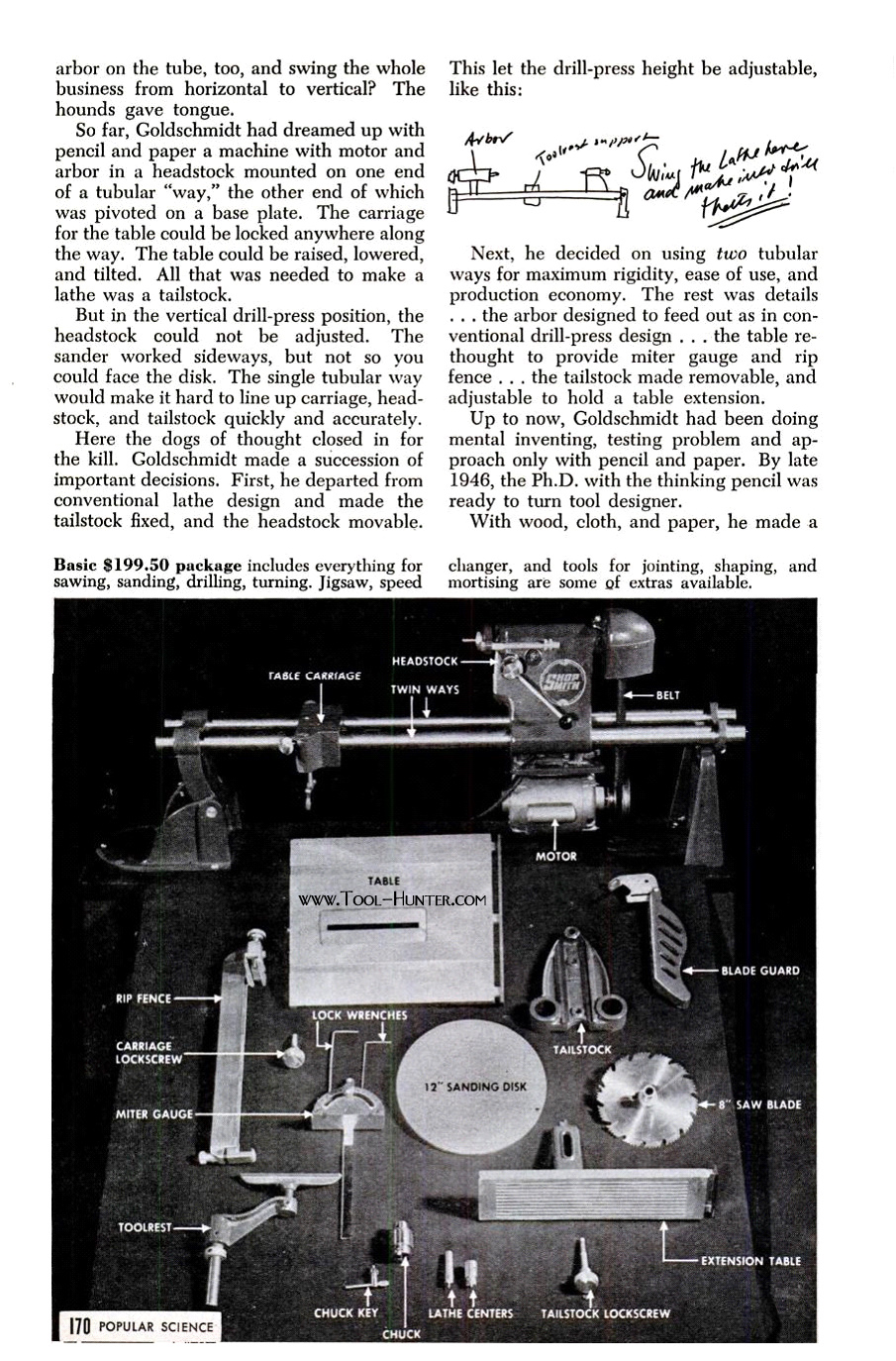 1950 Magna Shopsmith 10er Article "Dr G's Motorized Tool 